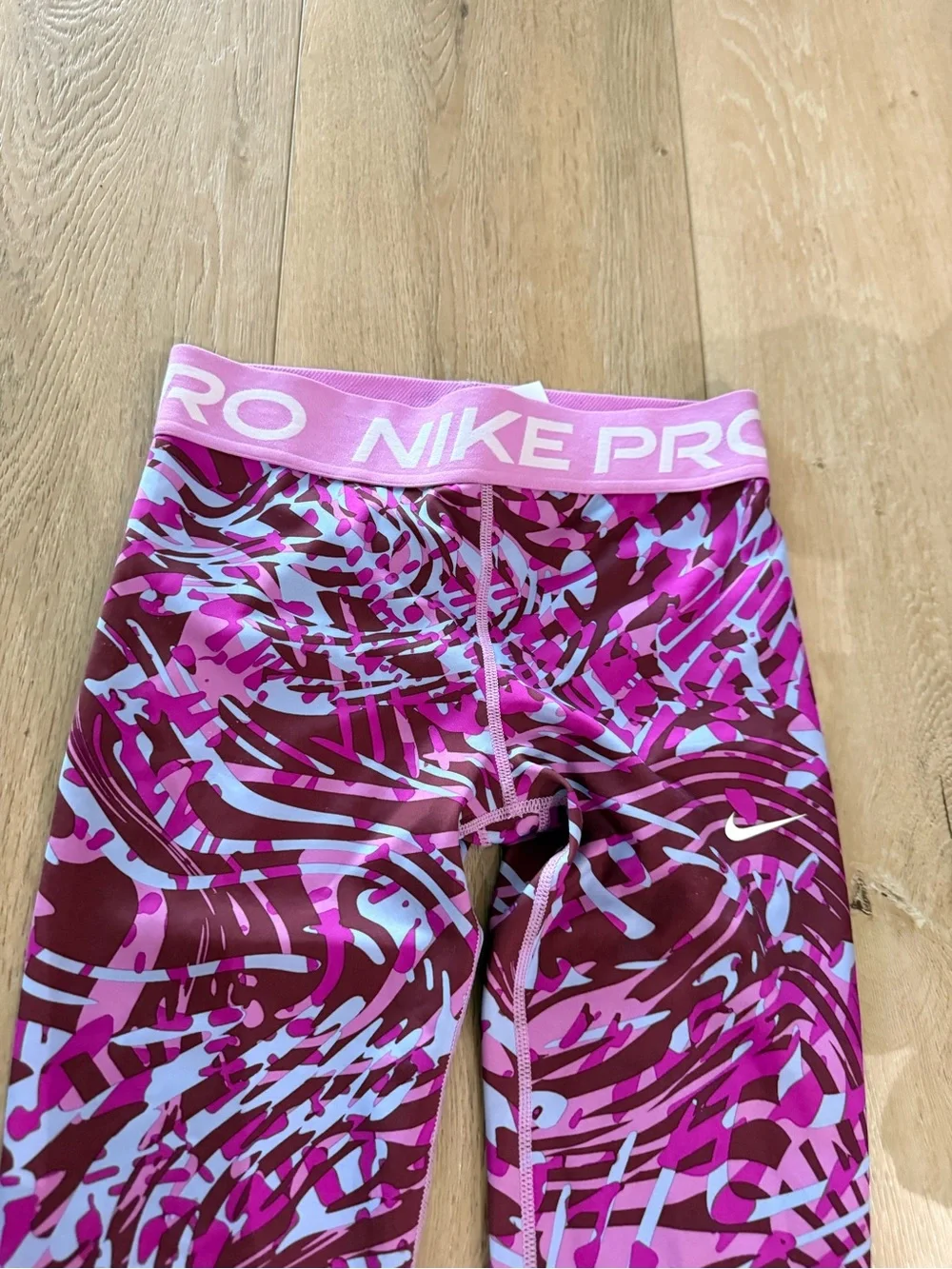 Nike Kids Pink Multi Print Compression Leggings
